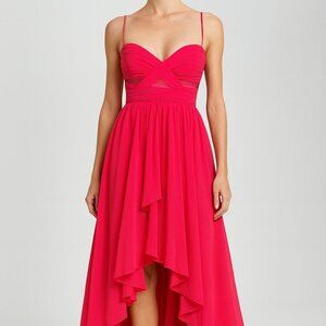 Cache Fuchsia Sweetheart High-Low Formal Dress SIZE 10